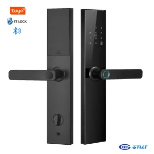 C2 Smart Door Lock I Tempered Glass Panel Smart Lock with Touch Keypad & Fingerprint Access TUYA WiFi 9 Languages