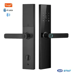 C2 Smart Door Lock I Tempered Glass Panel Smart Lock with Touch Keypad & Fingerprint Access TUYA WiFi 9 Languages