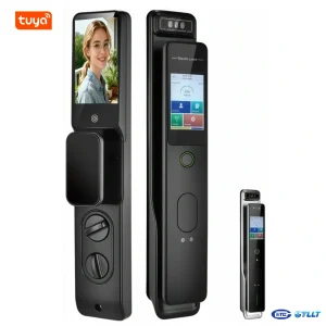 P28 Fully Automatic 3D Face Recognition Dual Screen Smart Lock Intelligent Video Intercom Security System with TUYA WiFi