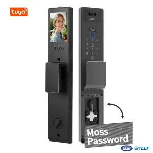 K15 3D Face Recognition Moss Password CNC Aviation Tempered Glass Panel Video Intercom Smart Lock with TUYA WiFi